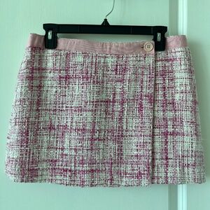 LALTRAMODA Tweed Mini Skirt in Pink & White